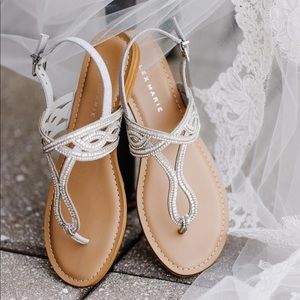 Alex Marie silver sequin sandals, size 8